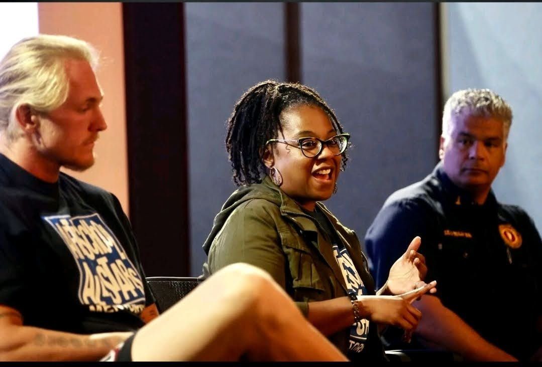 Dr. Adrienne Kennedy speaking on a panel