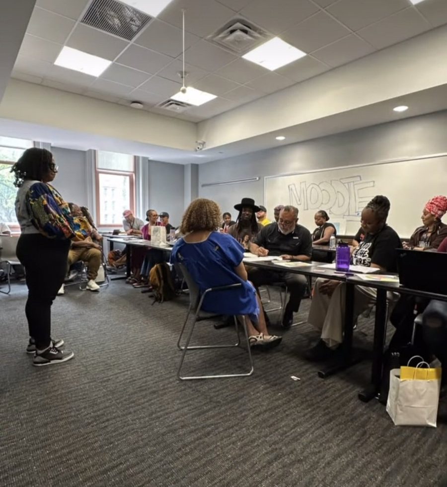 Dr. Adrienne Kennedy facilitating a workshop discussion